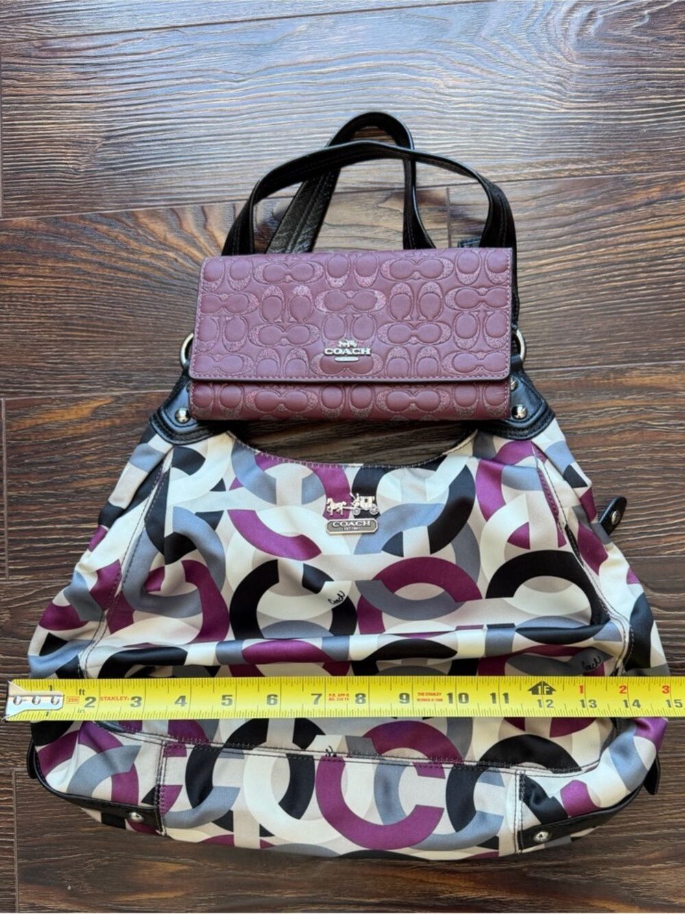 Coach Purple Signature Tote and Wallet Set. BNWT